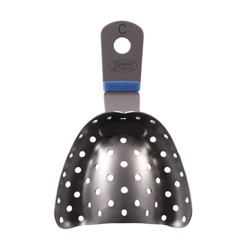 Ложка слепочная, перфорированная, для верхней челюсти, тип #UC, голубая, YDM — фото товара