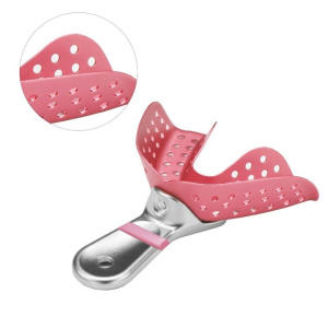 Ложка слепочная, алюминиевая Premium для нижней челюсти, розовая , YDM — фото товара