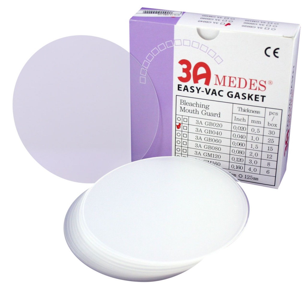 Пластины мягкие EV Gasket для капп, круглые, Bleaching020 (d125мм*0,5мм) 30шт., 3A Medes