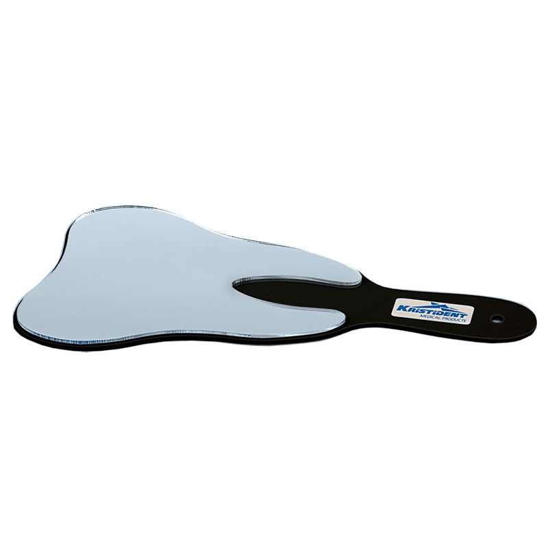 Зеркало с ручкой чёрное, для пациента в форме зуба, Кристидент