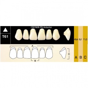 Crown PX фронтальные верхние, фасон T61 (6шт.) Yamahachi