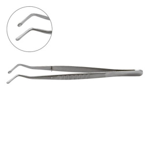 Пинцет стоматологический с кюретажными ложками изогнутый ND L, YDM — фото товара