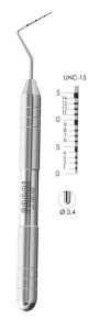 Зонд парадонтологический 1301-92F d0.4 сталь, толстая ручка, Fabri