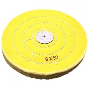 Круг полировочный для шлифмотора бязевый жёлтый, диаметр 6 дюймов, 50 слоёв (1шт), Songjiang sheshan