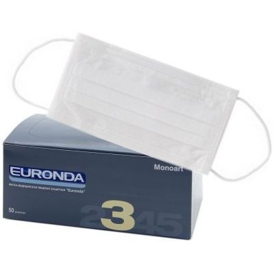 Маски медицинские белые (50шт.), Euronda