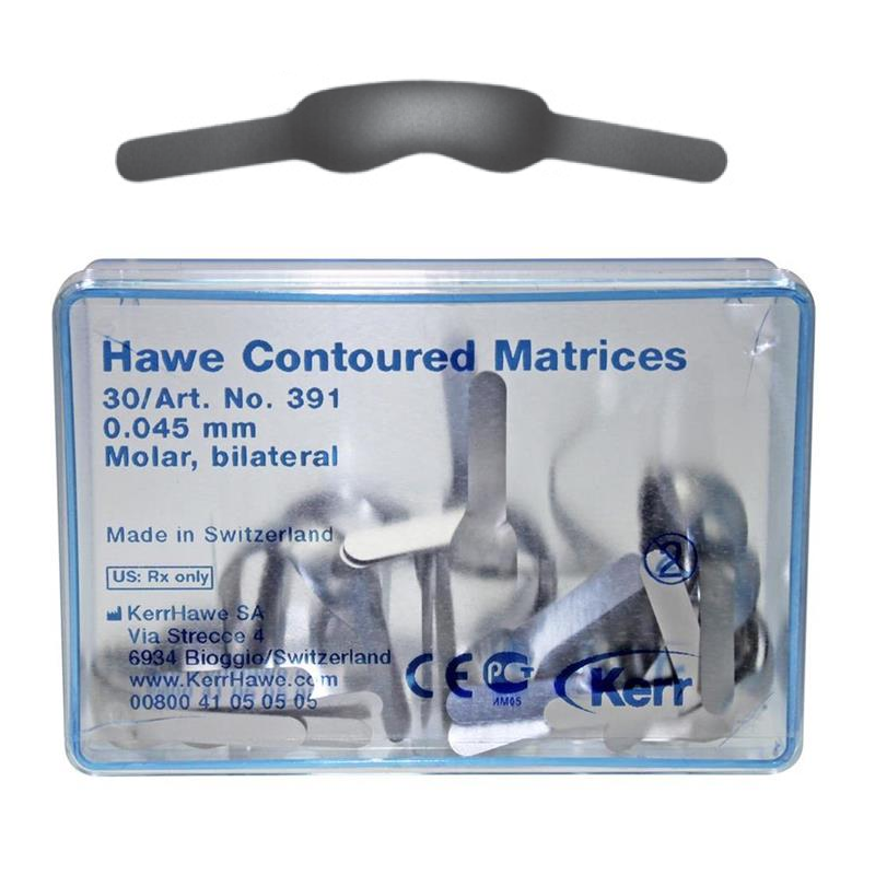 Матрицы металлические контурированные - моляры двухсторонние (30шт.), Kerr Нawe
