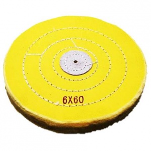 Круг полировочный для шлифмотора бязевый жёлтый, диаметр 6 дюймов, 60 слоёв (1шт), Songjiang sheshan