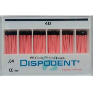 Штифты гуттаперчивые конус 04 №40 (60шт.), Dispodent