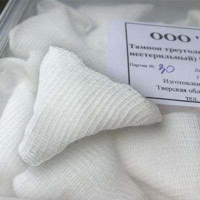 Тампон треугольный (3*3*3см.) нестерильный марлевый (150шт.), Тарпак-Мед — фото товара
