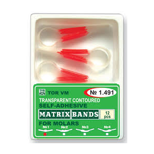 ТОР-1.491 №1 Матрицы контурные пластиковые самоклеящиеся для моляров - центральный выступ (12шт.) — фото товара