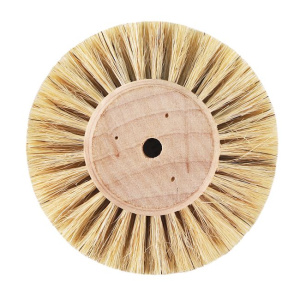Щётка натуральная белая жёсткая, 4-х рядная, диаметр 80мм (1шт.), Songjiang sheshan — фото товара