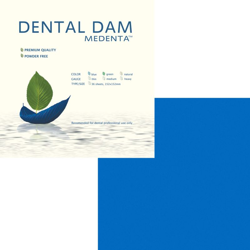 Dental Dams - завеса средняя синяя (36шт.), Medenta