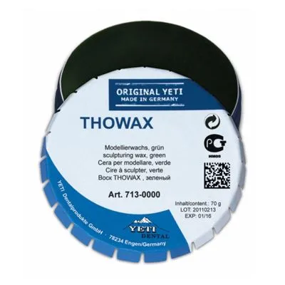 Воск моделировочный Thowax, полупрозрачный зелёный (70гр.), Yeti — фото товара