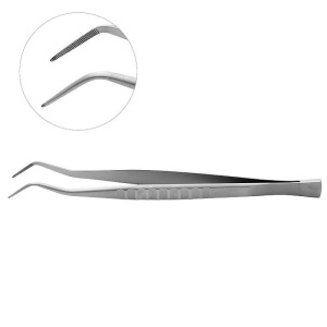 Пинцет стоматологический Mini #18 с зазубренной рабочей частью, YDM  — фото товара