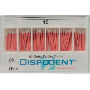 Штифты гуттаперчивые конус 06 №15 (60шт.), Dispodent