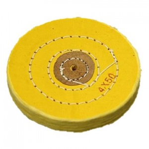 Круг полировочный для шлифмотора бязевый жёлтый, диаметр 4 дюйма, 50 слоёв (1шт.), Songjiang sheshan