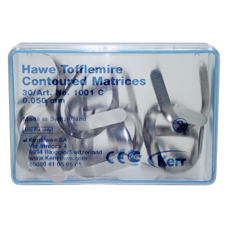 Матрицы контурные Tofflemire выпуклые, толщина 0,05мм. (30шт.), Kerr Hawe