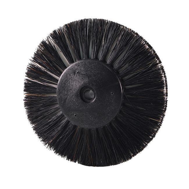 Щётка натуральная чёрная жёсткая, 3-х рядная с бязевыми прослойками, диаметр 85мм (1шт.), Songjiang  — фото товара