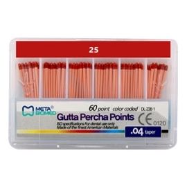 Штифты гуттаперчивые, конус 04 ISO 25 (60шт.), Meta