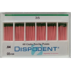 Штифты гуттаперчивые конус 04 №35 (60шт.), Dispodent