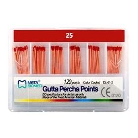 Штифты гуттаперчивые ISO 25 (120шт.), Meta