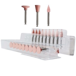 Полир Ensmart Pin метал. ножка - ассорти розовые грубые силиконовые (30шт.), Kagayaki — фото товара