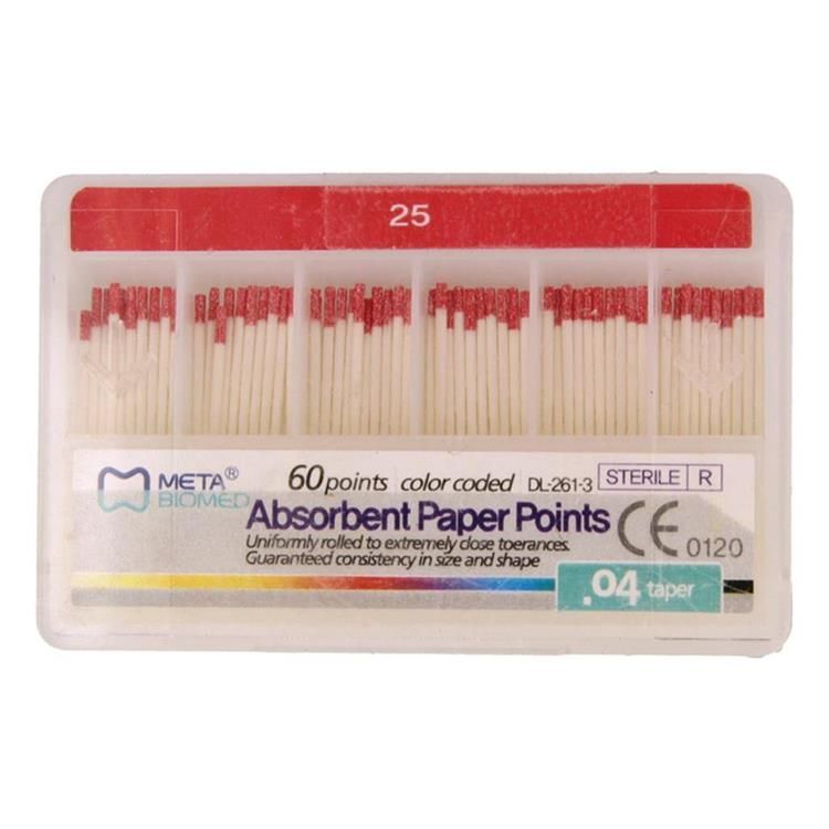 Штифты бумажные, конус 04 ISO 25 (60шт.), Meta — фото товара
