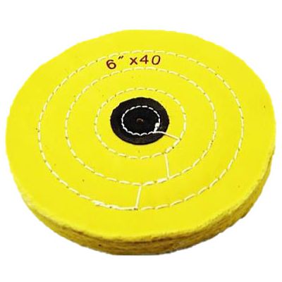 Круг полировочный для шлифмотора бязевый жёлтый, диаметр 6 дюймов, 40 слоёв (1шт), Songjiang sheshan