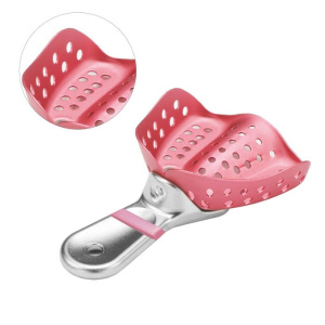 Ложка слепочная, алюминиевая Premium для верхней челюсти, розовая , YDM — фото товара