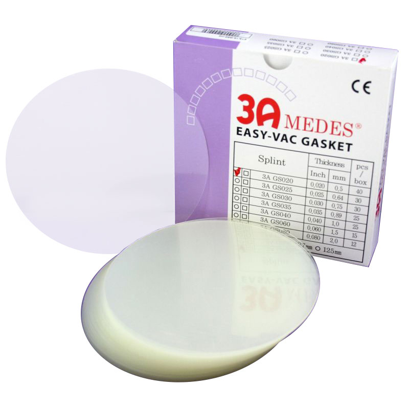 Пластины жёсткие EV Gasket для ортодонт. шин, круглые, Splint020 (d125мм*0,5мм) 40шт., 3A Medes