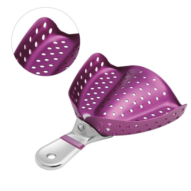 Ложка слепочная, алюминиевая Premium для верхней челюсти, фиолетовая, YDM — фото товара
