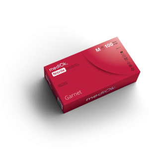 Нитриловые перчатки Garnet, неопудренные, белые, размер M, mediOK — фото товара