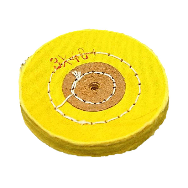 Круг полировочный для шлифмотора бязевый жёлтый, диаметр 3 дюйма, 40 слоёв (1шт.), Songjiang sheshan