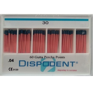 Штифты гуттаперчивые конус 04 №30 (60шт.), Dispodent