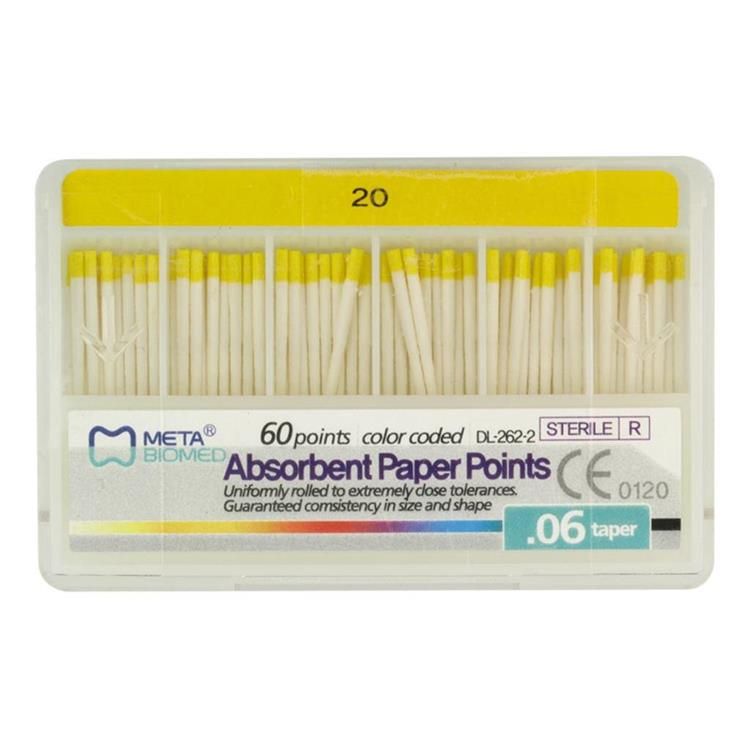 Штифты бумажные, конус 06 ISO 20 (60шт.), Meta — фото товара