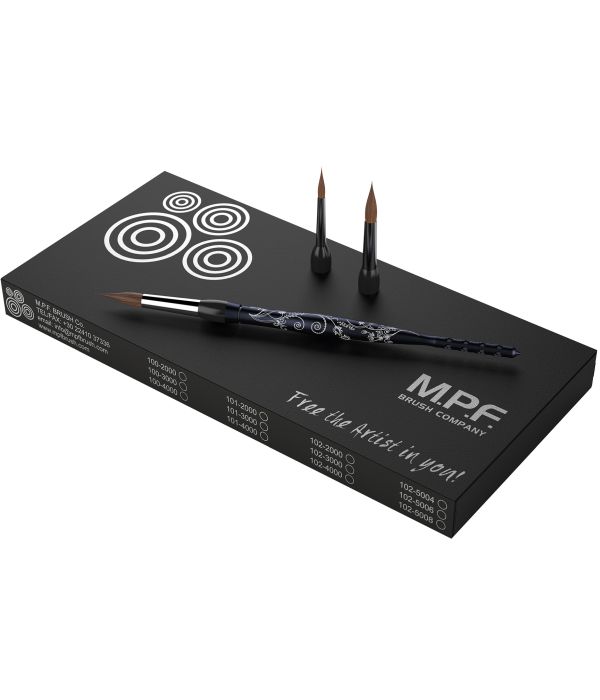 Кисть Optimum Lady тёмно-синяя - набор (№4;№6;№8), MPF