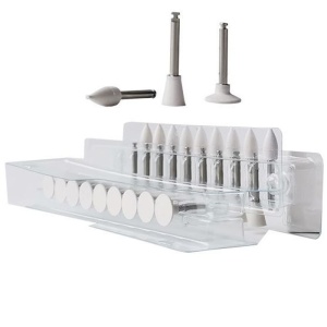 Полир Ensmart Pin метал. ножка - ассорти белые грубые силиконовые (30шт.), Kagayaki — фото товара