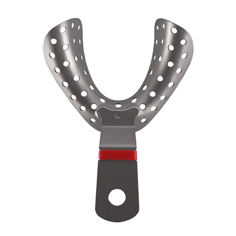 Ложка слепочная, перфорированная, для нижней челюсти, тип #LB, красная, YDM — фото товара