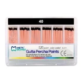 Штифты гуттаперчивые ISO 40 (120шт.), Meta