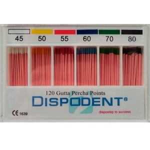Штифты гуттаперчивые №45-80 (120шт.), Dispodent