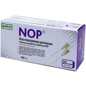 Иглы карпульные NOP 41мм*27G (100шт.), Spident — фото товара