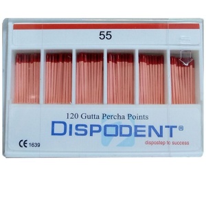 Штифты гуттаперчивые №55 (120шт.), Dispodent