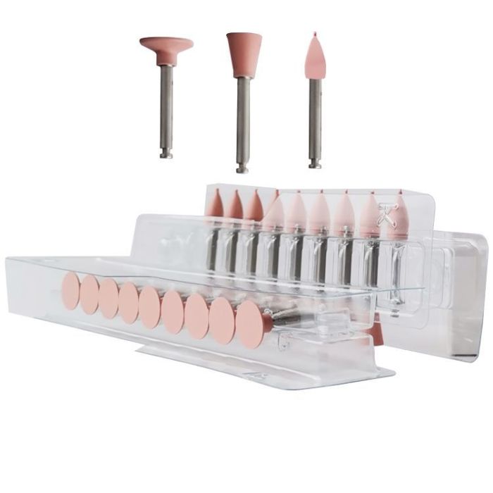 Полир Ensmart Pin метал. ножка - ассорти розовые грубые силиконовые (30шт.), Kagayaki — фото товара