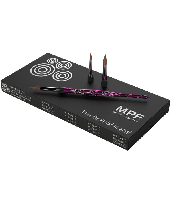 Кисть Optimum Lady пурпурная - набор (№4;№6;№8), MPF