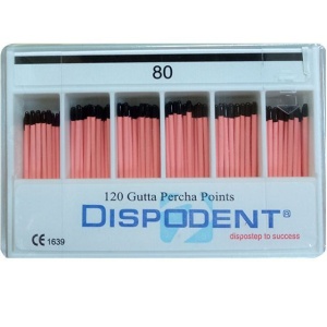 Штифты гуттаперчивые №80 (120шт.), Dispodent