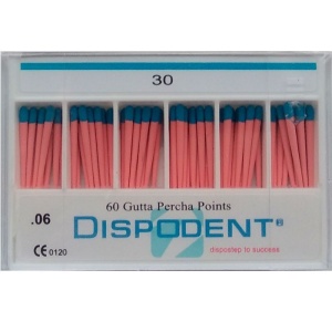 Штифты гуттаперчивые конус 06 №30 (60шт.), Dispodent