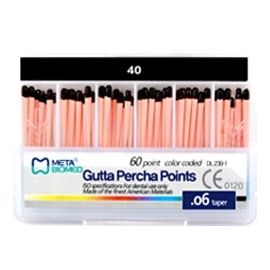 Штифты гуттаперчивые, конус 06 ISO 40 (60шт.), Meta