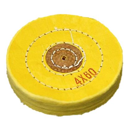 Круг полировочный для шлифмотора бязевый жёлтый, диаметр 4 дюйма, 60 слоёв (1шт.), Songjiang sheshan