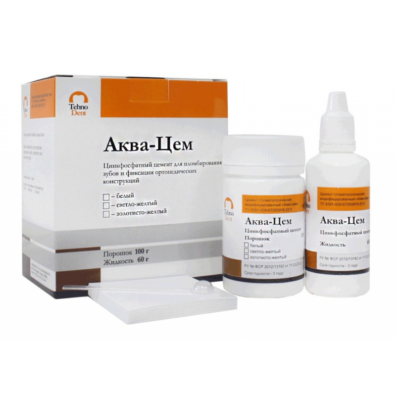 Аква-Цем - белый (100гр.+60гр.), Технодент — фото товара