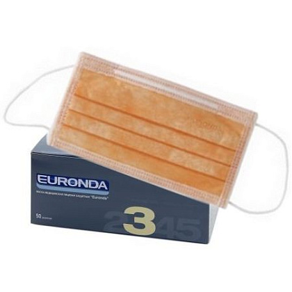 Маски медицинские оранжевые (50шт.), Euronda — фото товара